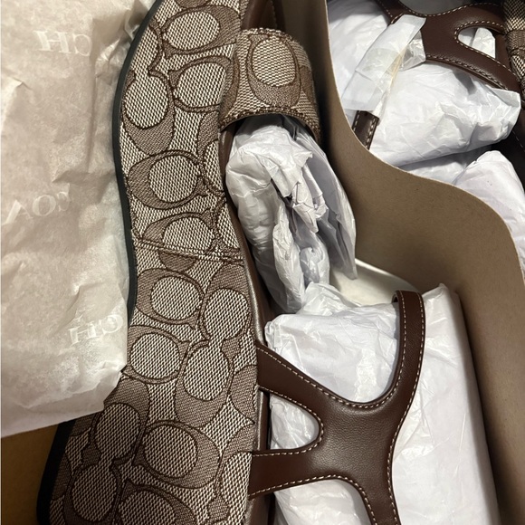 🤎 COACH- GALE WEDGE SANDAL IN SIGNATURE JACQUARD 🤎 - Picture 3 of 11